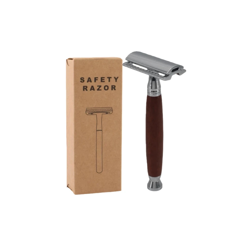 Double Edge  Razor, Wood Zinc Alloy Handle Razor, Eco Friendly Safety Razors for Women/Men Ladies Shaver