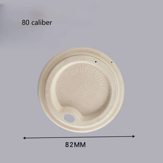 100pcs Disposable Coffee Cup Lids Cold and Hot Drinks Pulp Dust-proof Cup Lids Household Biodegradable 80/90 Caliber Tableware