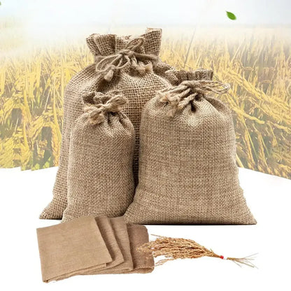 1Pc Burlap Bag Potato Sack Race Bags Biodegradable Reusable Burlap Sack Food-Safe Sacks for Field Day Games Vegetables Gardening