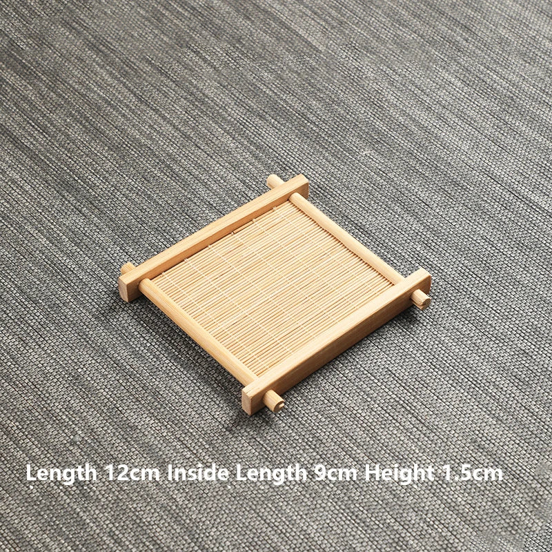 Bamboo Square Tea Coaster Heat-resisting And High-Temperature Cup Mats Table Protector Reusable Wood Accessory Decor