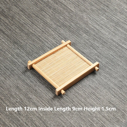 Bamboo Square Tea Coaster Heat-resisting And High-Temperature Cup Mats Table Protector Reusable Wood Accessory Decor
