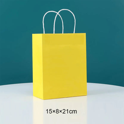 Paper Bags: Candy Colorful Kraft Paper Bags - 5/10/15/20/25pcs with Handles