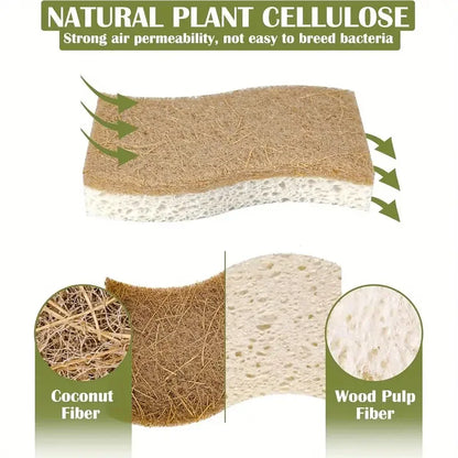 Natural Cellulose Kitchen Sponge & Coconut Scrubber Pack