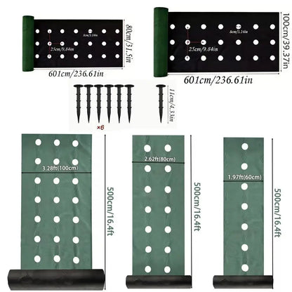 Pre-punched Holes Perforated Grass Proof Cloth Double Layer Breathable Permeable Weed Barrier Cloth Biodegradable