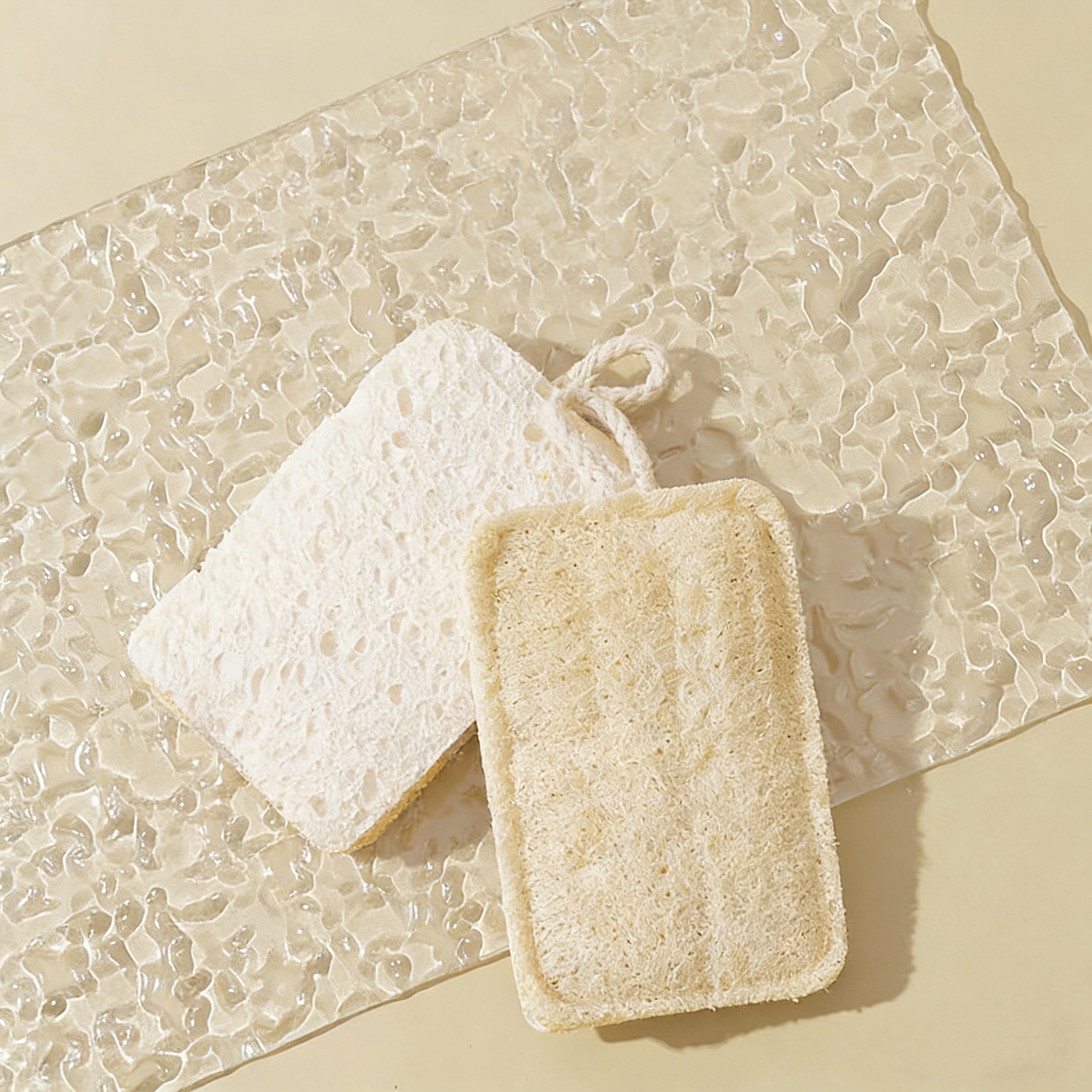 Natural Kitchen Loofah Sponges - 2Pcs Eco Scrubbers