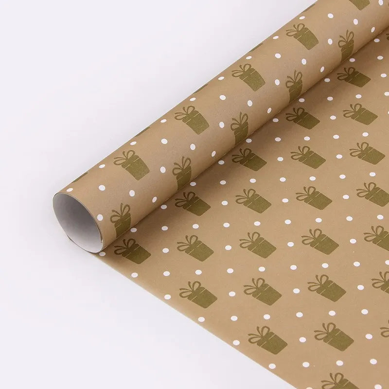 Gift Wrap Paper - Striped Kraft for Christmas & Birthdays