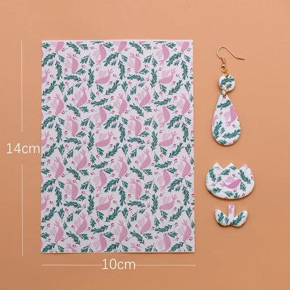 Transfer Paper for Polymer Clay - Forest Floral Design