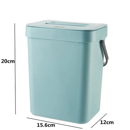Wall Mounted Kitchen Trash Bin with Lid - Space Saver