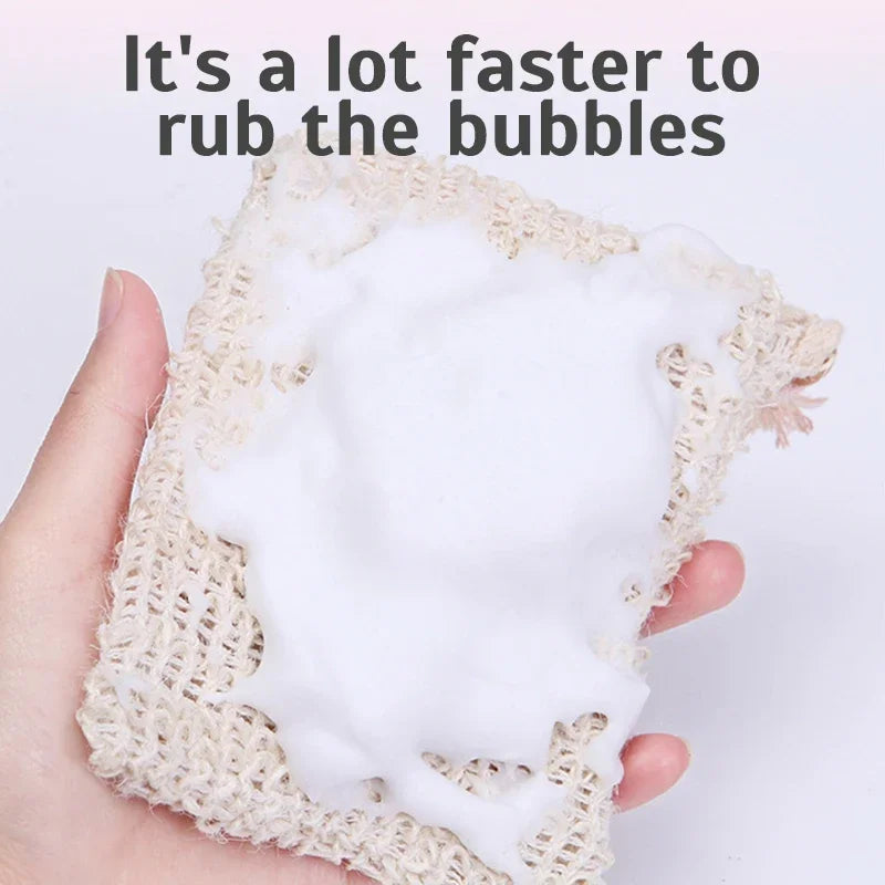 5Pcs Sisal Soap Saver Bag Exfoliating Mesh Pouch Eco Friendly Natural Zero Waste Foaming And Scrubbing Sisal Bag FOR Bathroom