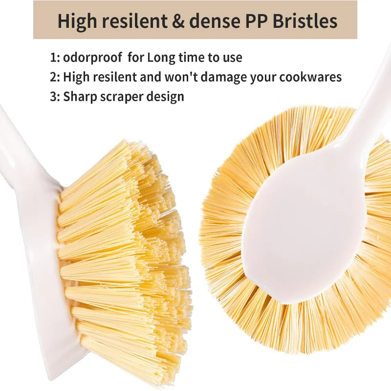 Dish Brush Set - 2 Pack Skillet Scrubbers