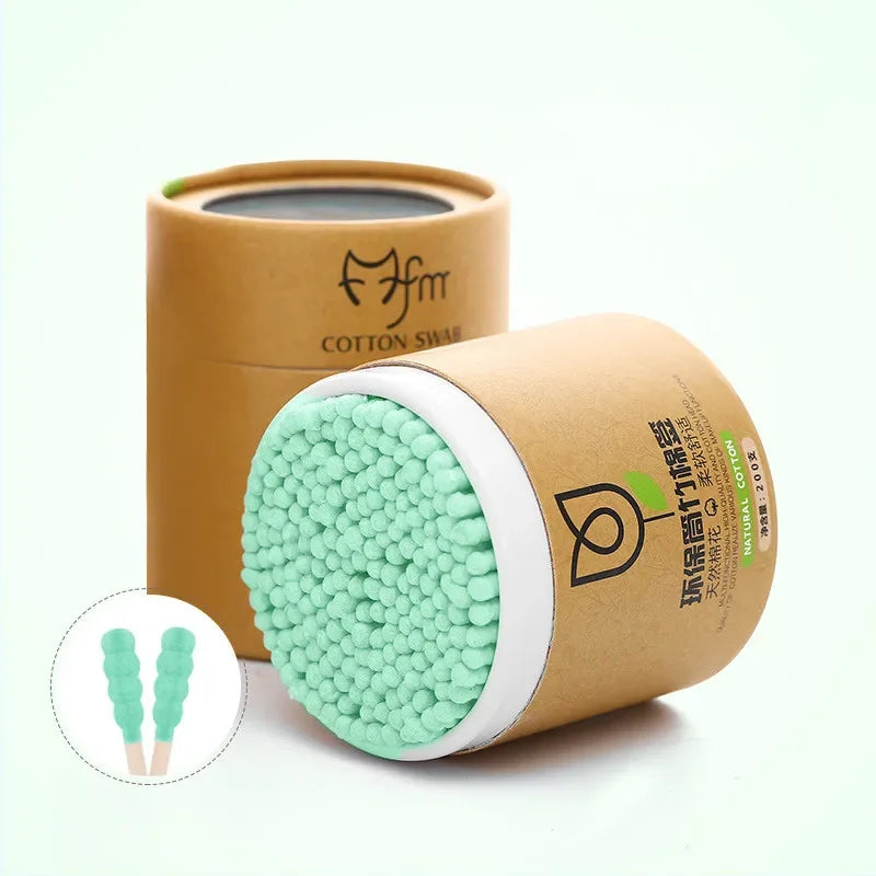 Bamboo Cotton Swabs 200pcs - Eco-Friendly Ear Cleaning Buds