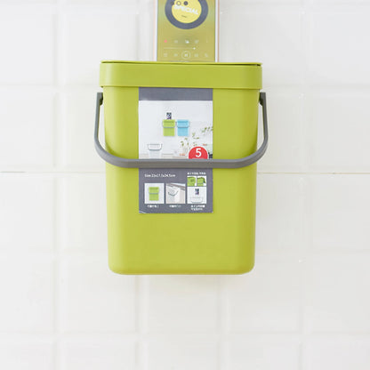 Wall Mounted Kitchen Trash Bin with Lid - Space Saver