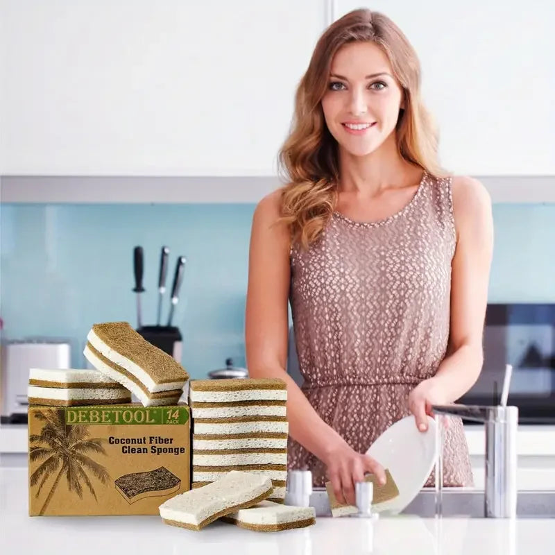 Natural Cellulose Kitchen Sponge & Coconut Scrubber Pack