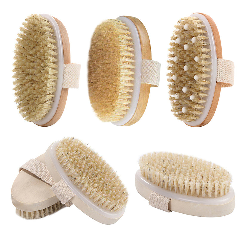 Dry Brush: Natural Bristle Body Brush - Exfoliate & Smooth Skin