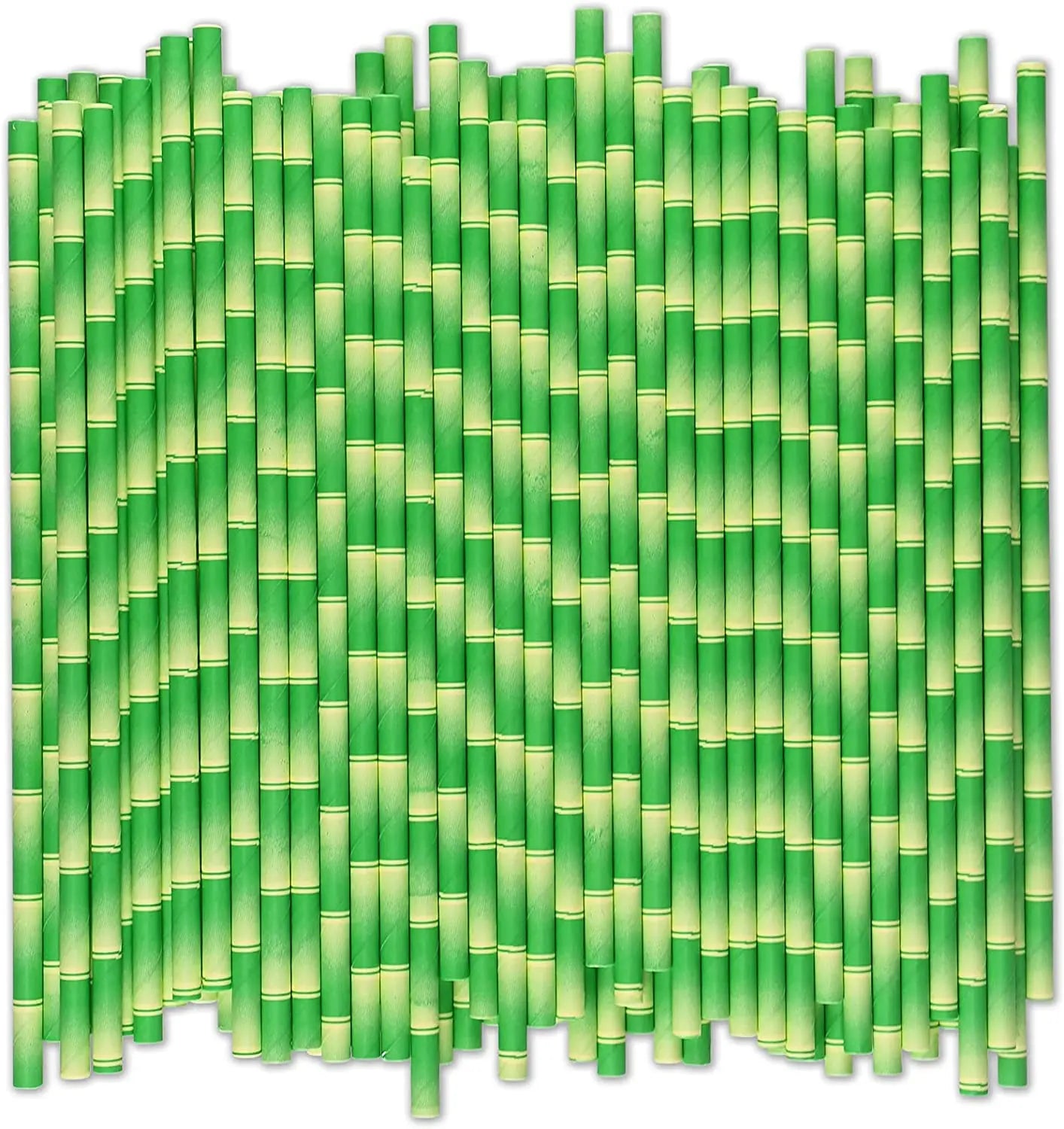 200 pieces Green bamboo paper straw for drinking  biodegradable drinking straws kitchen accessories