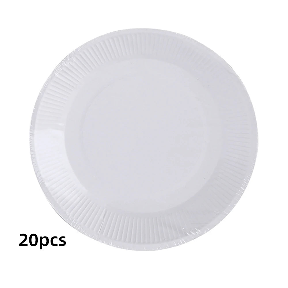 Paper Plate: Disposable White Paper Plates - DIY Birthday Party Set