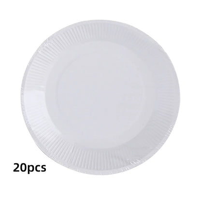 Paper Plate: Disposable White Paper Plates - DIY Birthday Party Set