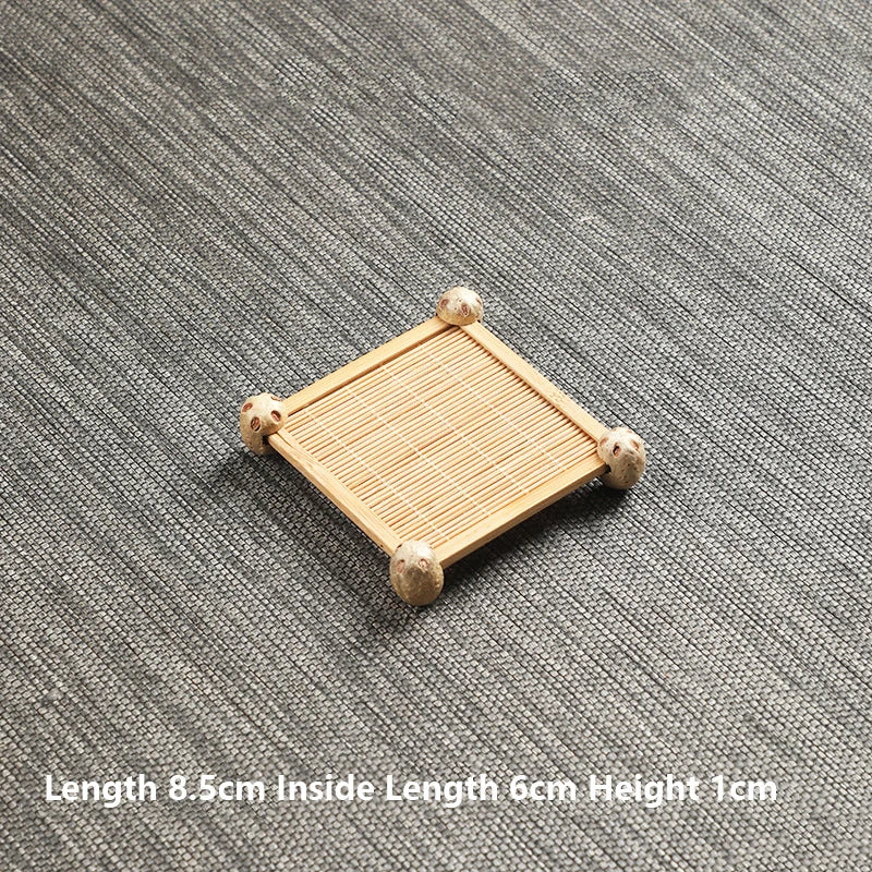 Bamboo Square Tea Coaster Heat-resisting And High-Temperature Cup Mats Table Protector Reusable Wood Accessory Decor
