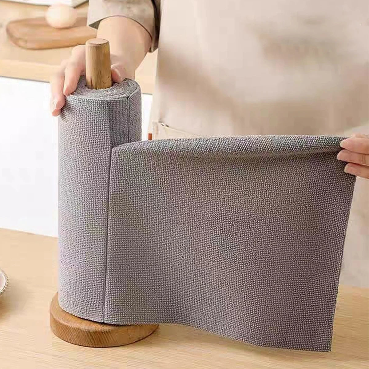 1pc Reusable Cleaning Wipe Household Kitchen Cloth Microfiber Towel Rolls Dish Rags Wash Paper Towel Replacement 1 Roll of 20 Sh