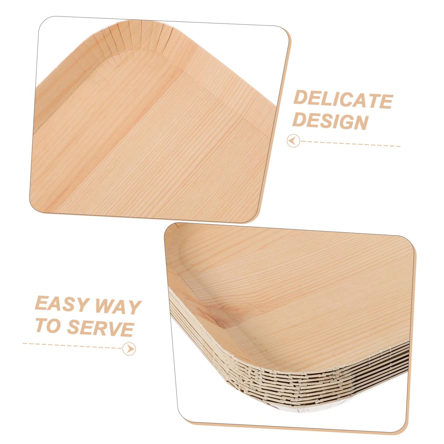 Disposable Wood Grain Plates - Wedding & Party Tableware