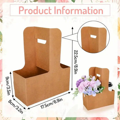 Kraft Paper Flower Bouquet Gift Bags with Handle