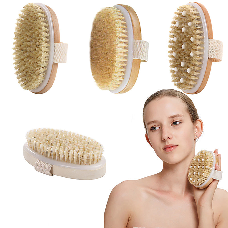 Dry Brush: Natural Bristle Body Brush - Exfoliate & Smooth Skin