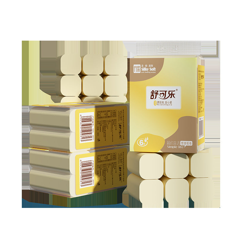 Bamboo Toilet Tissue: Pulp Colored Toilet Paper - 6/12 Rolls, No Core