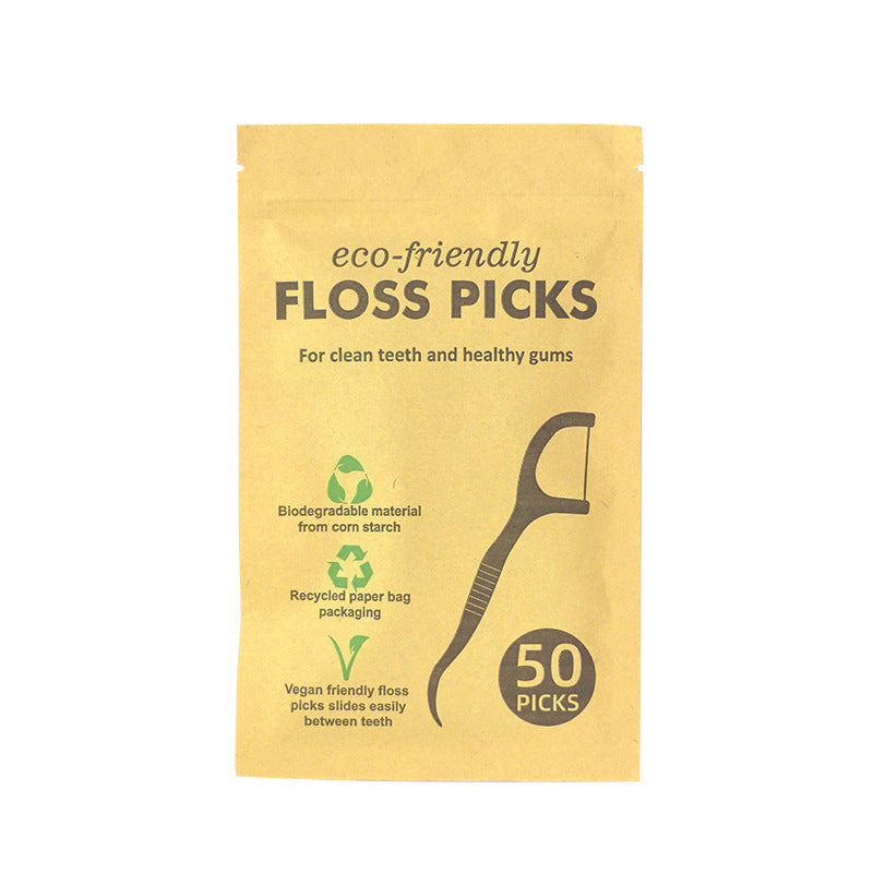Dental Floss: Eco-Friendly PLA Dental Floss Sticks - 50 Pack