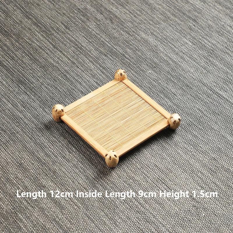 Bamboo Square Tea Coaster Heat-resisting And High-Temperature Cup Mats Table Protector Reusable Wood Accessory Decor