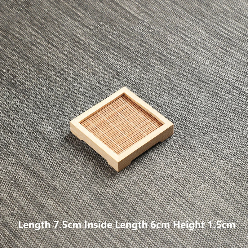 Bamboo Square Tea Coaster Heat-resisting And High-Temperature Cup Mats Table Protector Reusable Wood Accessory Decor