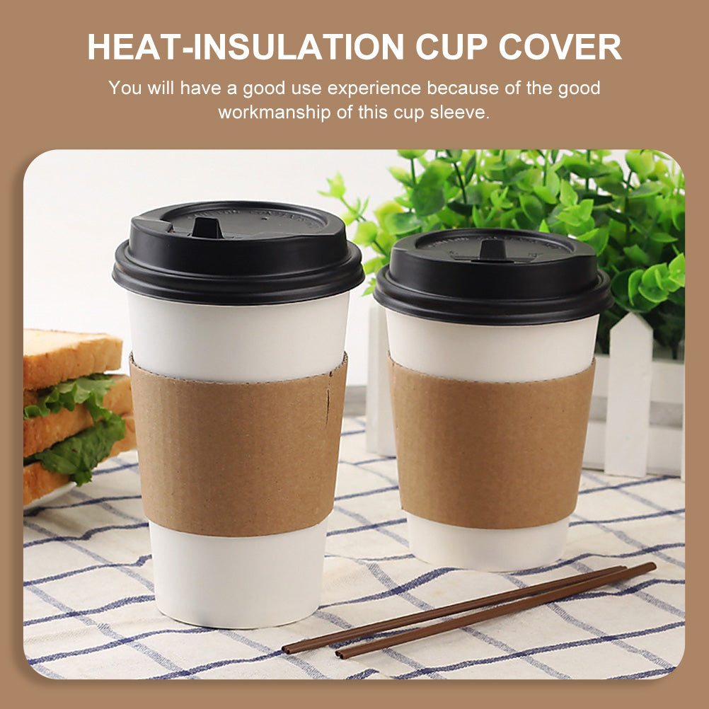 Paper Cup Insulation: Heat Insulation Cup Sleeves - 50 Pcs Corrugated Coffee Protectors