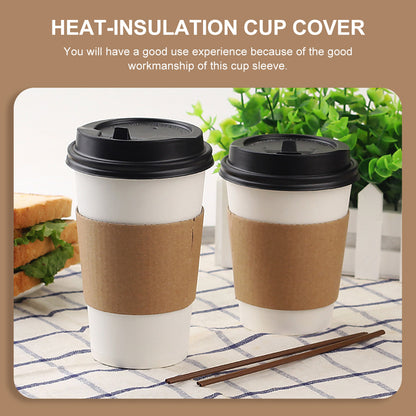 Paper Cup Insulation: Heat Insulation Cup Sleeves - 50 Pcs Corrugated Coffee Protectors