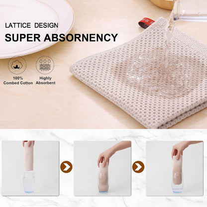 Cotton Honeycomb Dishcloth - Soft, Absorbent, Quick-Dry