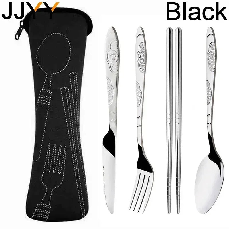 Bamboo Kitchen Utensils: Cutlery Set Eco-Friendly Travel Utensils with Case