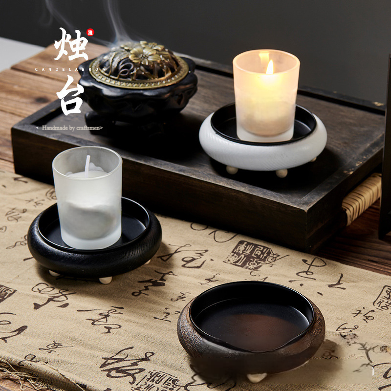 Wood Candle Holder - Table Centerpiece & Home Decor