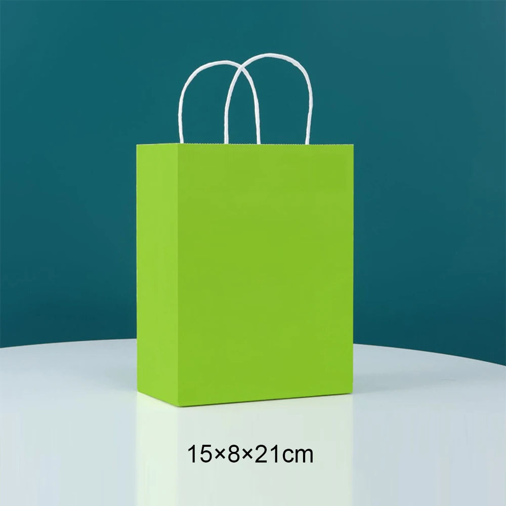 Paper Bags: Candy Colorful Kraft Paper Bags - 5/10/15/20/25pcs with Handles