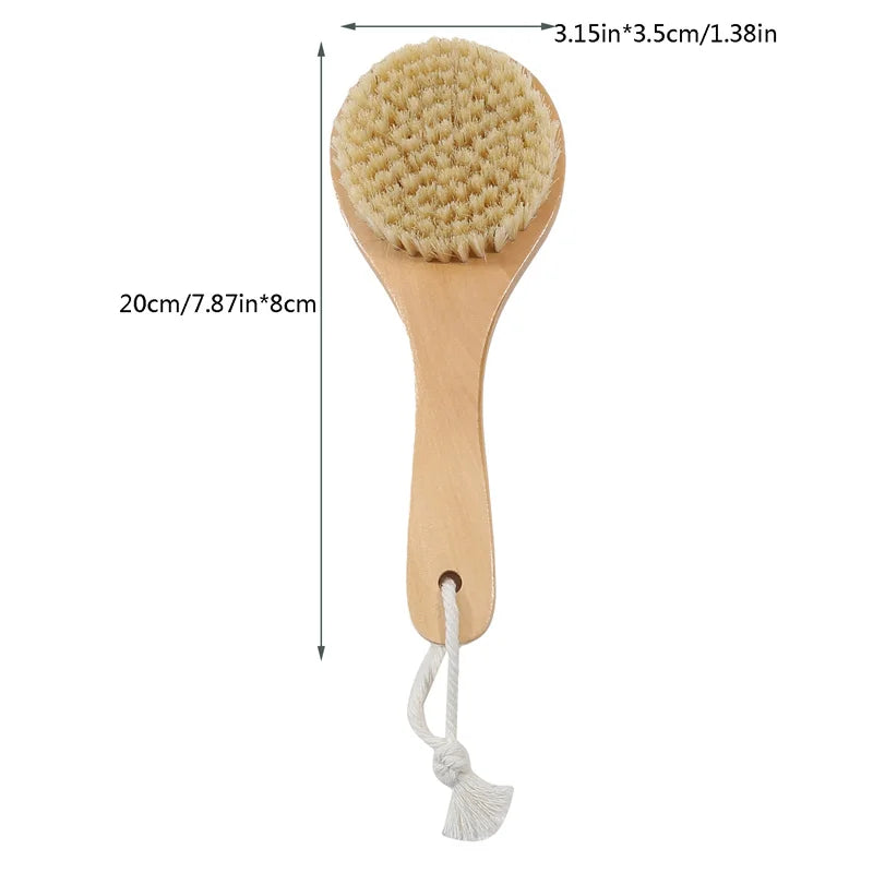 Dry Skin Brush: Natural Bristle Exfoliator & Cellulite Reducer
