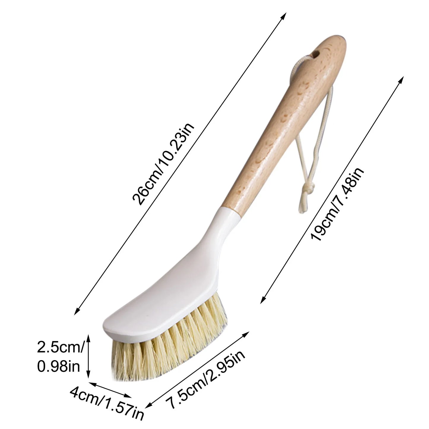 Dish Brush: Bamboo Dish Scrub Brushes - Natural Sisal Bristles