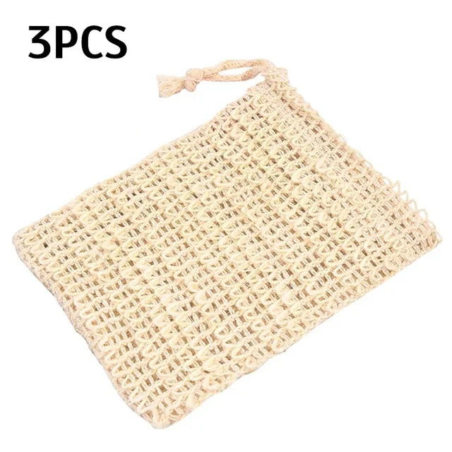 5Pcs Sisal Soap Saver Bag Exfoliating Mesh Pouch Eco Friendly Natural Zero Waste Foaming And Scrubbing Sisal Bag FOR Bathroom