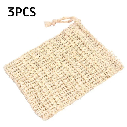 5Pcs Sisal Soap Saver Bag Exfoliating Mesh Pouch Eco Friendly Natural Zero Waste Foaming And Scrubbing Sisal Bag FOR Bathroom