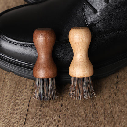 Mini Horse Hair Shoe Brush - Soft Fur Leather Care