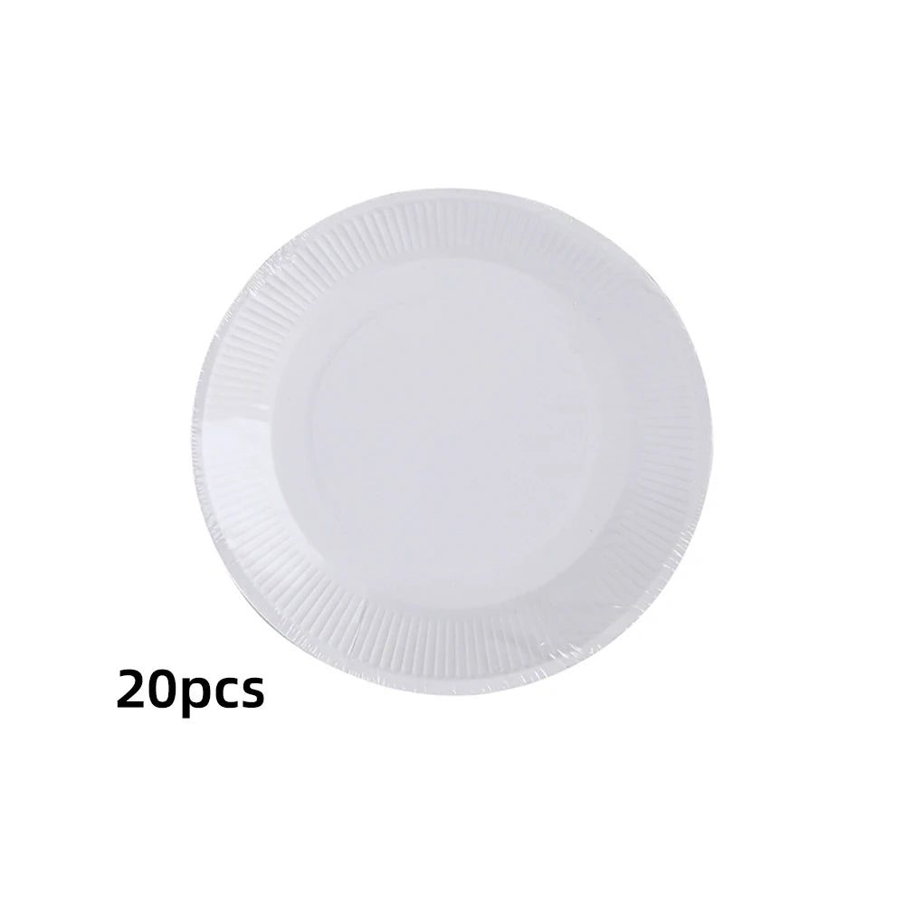 Paper Plate: Disposable White Paper Plates - DIY Birthday Party Set