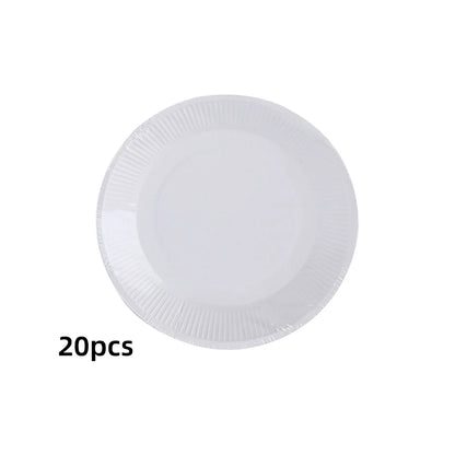 Paper Plate: Disposable White Paper Plates - DIY Birthday Party Set