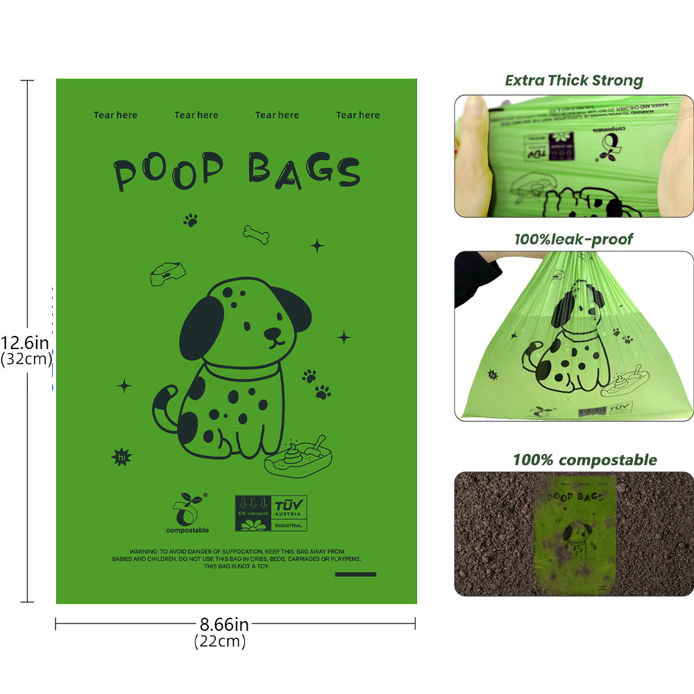 Compostable Dog Poop Bags - Leakproof & Eco-Friendly