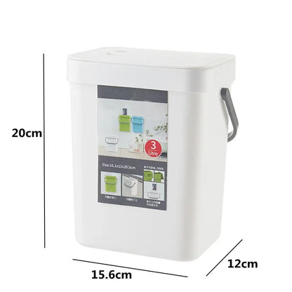 Wall Mounted Kitchen Trash Bin with Lid - Space Saver
