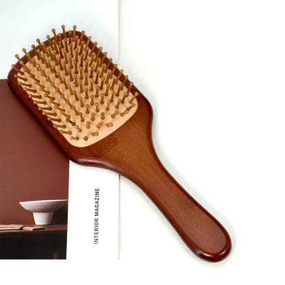 Bamboo Hair Brush - Anti-Static Wooden Scalp Massager