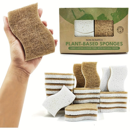 Kitchen Dish Brush & Coconut Fiber Sponge - Strong Oil Removal