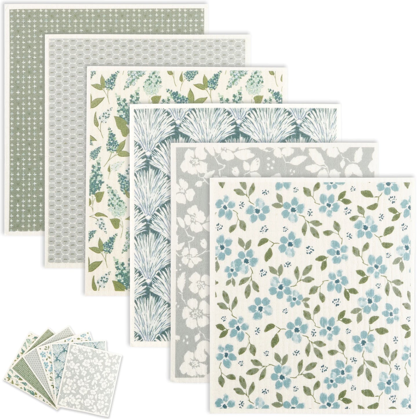 Kitchen Cleaning Cloths Dish Towels Cellulose Cotton Cleaning Cloths Absorbent Swedish Rags Soft Reusable Wet Dry Dishcloths