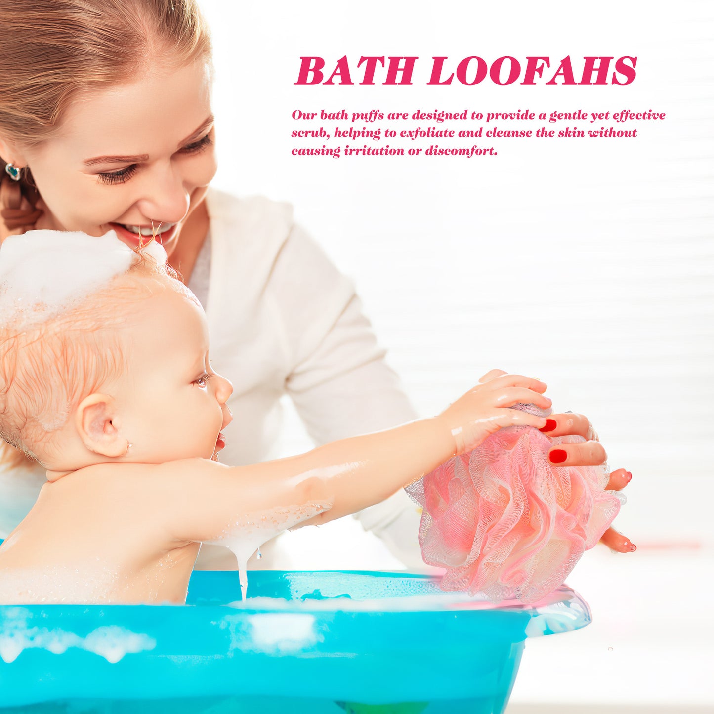 Loofah Sponge: Exfoliating Shower Scrubbers - 4Pcs Colorful Bath Essentials