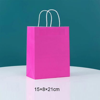 Paper Bags: Candy Colorful Kraft Paper Bags - 5/10/15/20/25pcs with Handles